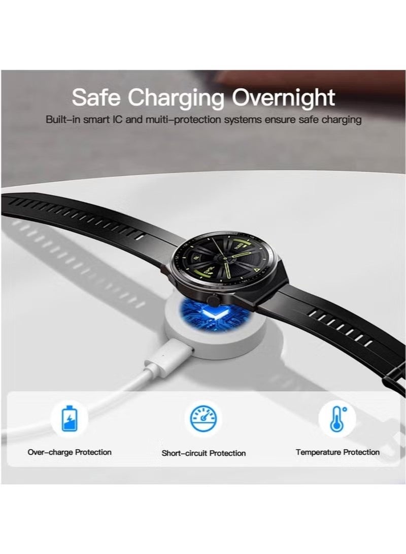 كابل شحن متوافق مع ساعات هواوي GT5/5Pro/GT4/4Pro/GT3/GT3Pro/GT2Pro الذكية، قاعدة شحن لساعات هواوي Watch 4/4Pro/Watch D/Watch Buds/GT Cyber/GT Runner مع شاحن سريع مغناطيسي USB - Image 3